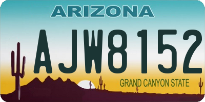 AZ license plate AJW8152