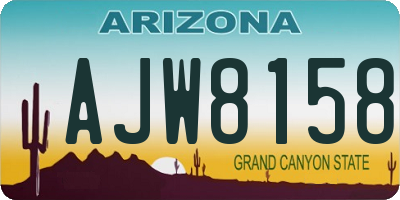 AZ license plate AJW8158