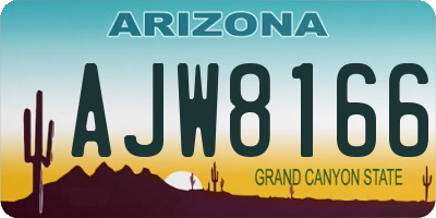 AZ license plate AJW8166