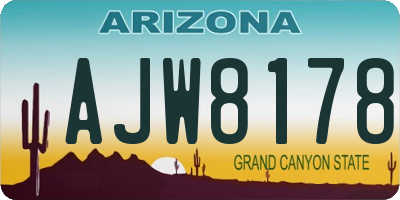 AZ license plate AJW8178