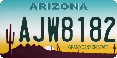 AZ license plate AJW8182
