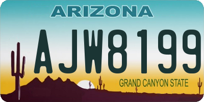 AZ license plate AJW8199