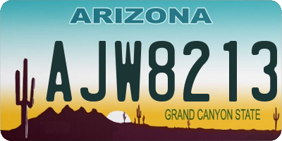 AZ license plate AJW8213
