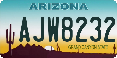 AZ license plate AJW8232