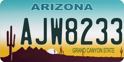 AZ license plate AJW8233