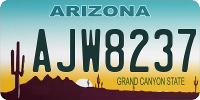 AZ license plate AJW8237