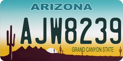 AZ license plate AJW8239