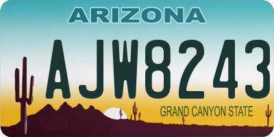 AZ license plate AJW8243