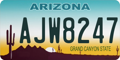 AZ license plate AJW8247