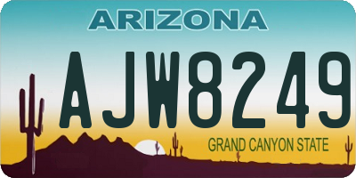 AZ license plate AJW8249
