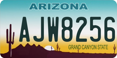 AZ license plate AJW8256