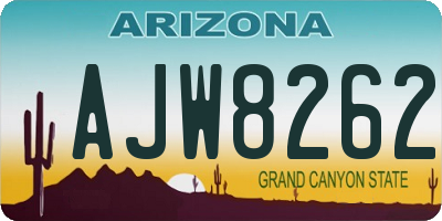 AZ license plate AJW8262