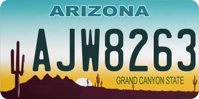 AZ license plate AJW8263