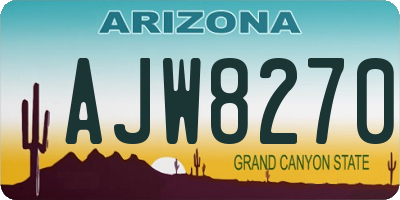 AZ license plate AJW8270