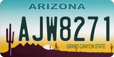 AZ license plate AJW8271