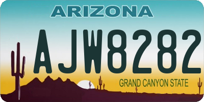 AZ license plate AJW8282