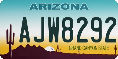 AZ license plate AJW8292