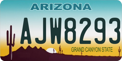 AZ license plate AJW8293