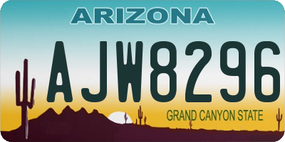 AZ license plate AJW8296