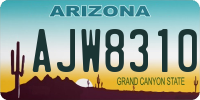AZ license plate AJW8310