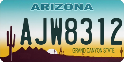 AZ license plate AJW8312