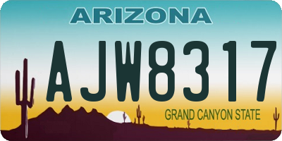 AZ license plate AJW8317
