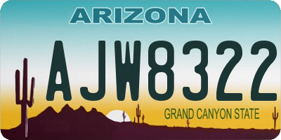AZ license plate AJW8322