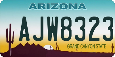 AZ license plate AJW8323