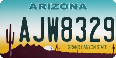 AZ license plate AJW8329