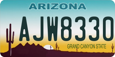 AZ license plate AJW8330