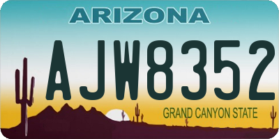 AZ license plate AJW8352