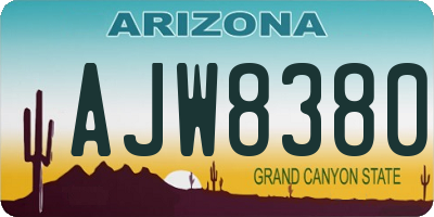 AZ license plate AJW8380