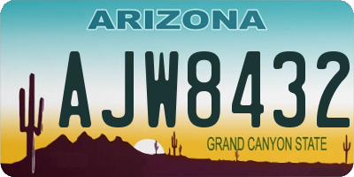 AZ license plate AJW8432