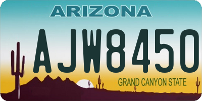 AZ license plate AJW8450