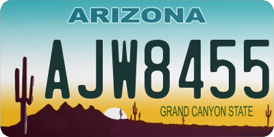 AZ license plate AJW8455