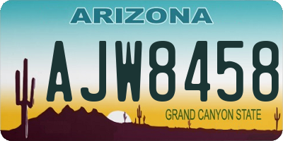 AZ license plate AJW8458