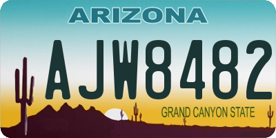 AZ license plate AJW8482