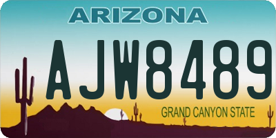 AZ license plate AJW8489