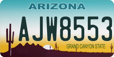 AZ license plate AJW8553