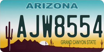 AZ license plate AJW8554