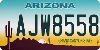 AZ license plate AJW8558