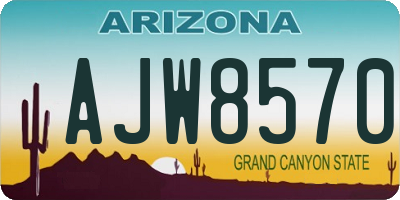 AZ license plate AJW8570