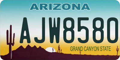 AZ license plate AJW8580