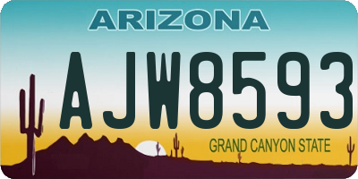 AZ license plate AJW8593