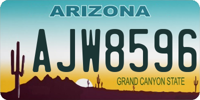 AZ license plate AJW8596