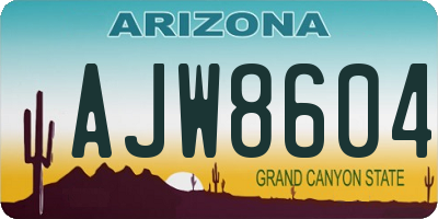 AZ license plate AJW8604