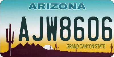 AZ license plate AJW8606