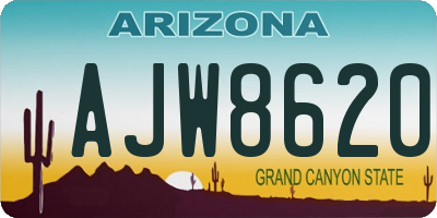 AZ license plate AJW8620