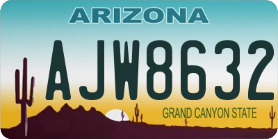AZ license plate AJW8632