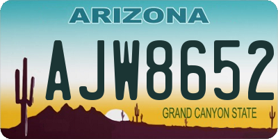 AZ license plate AJW8652